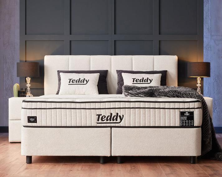 Opberg boxspring Teddy Beige - 180x200 cm, Huis en Inrichting, Slaapkamer | Boxsprings, Beige, Nieuw, Verzenden
