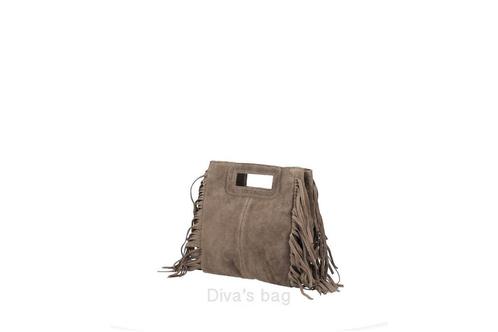 100% suède boho dames tas met handvatten in MODDER BRUIN, Sieraden, Tassen en Uiterlijk, Tassen | Schoudertassen