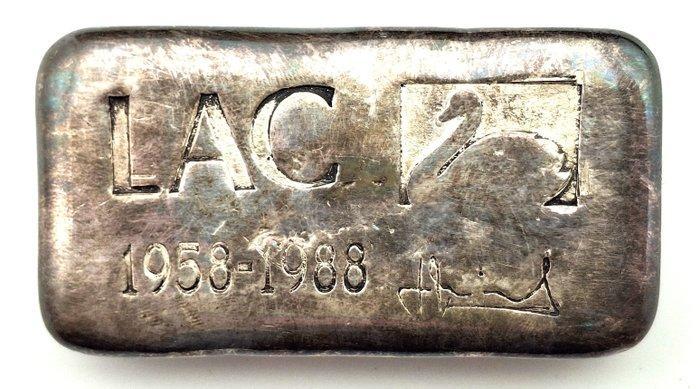 250 gram - Zilver .999 - Old silver bar from LAC (Zonder, Postzegels en Munten, Edelmetalen en Baren