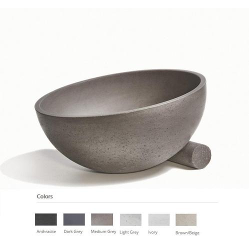 Opzet Waskom Urbi et Orbi Oblique L Beton Rond 38x18 cm, Doe-het-zelf en Verbouw, Sanitair, Overige typen, Nieuw, Ophalen of Verzenden