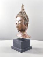 LAOS Brons Een bronzen hoofd van Boeddha - 23.5 cm