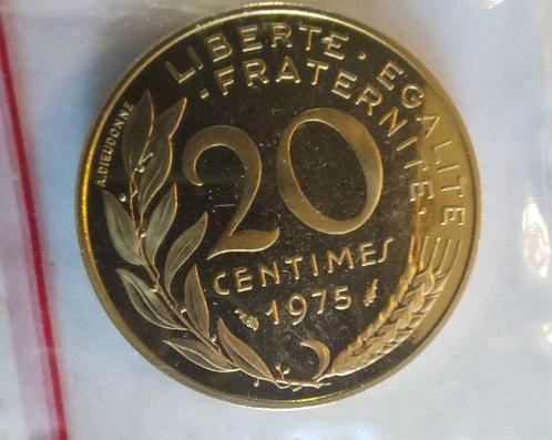 Frankrijk. 20 Centimes 1975 Marianne. Piéfort (Zonder, Postzegels en Munten, Munten | Europa | Euromunten