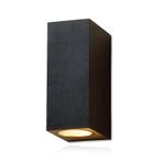 IP44 Zwarte Wandlamp 2xGU10, Tuin en Terras, Verzenden, Nieuw, Aluminium