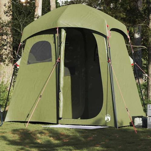 vidaXL Douchetent 2-persoons waterdicht olijfgroen, Caravans en Kamperen, Tenten, Nieuw, tot en met 2, Verzenden