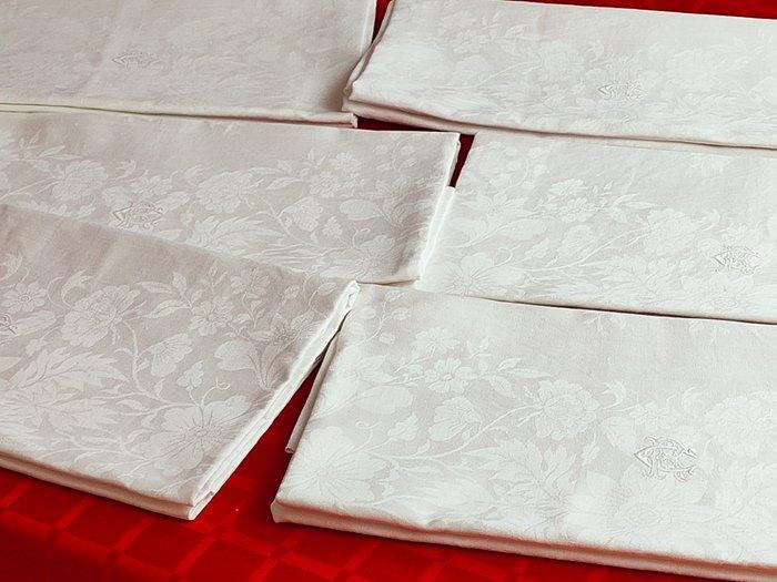 Servet (6) - 98 cm - 79 cm - RC, Antiek en Kunst, Antiek | Kleden en Textiel