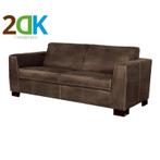 2DK 2-zitsbank Polka Colorado bruin 04, Ophalen of Verzenden, Nieuw, Rechte bank, Leer