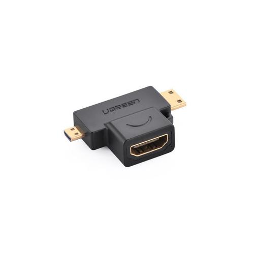 Mini+Micro HDMI Male naar HDMI Female Adapter Recht UG053, Computers en Software, Accu's en Batterijen, Nieuw, Verzenden