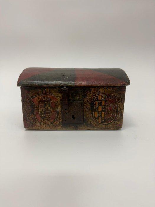 Doos - Polychroom hout - Bruidskist, Antiek en Kunst, Antiek | Overige Antiek