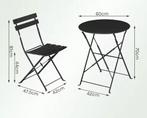 Opvouwbare 3-delige Bistroset – Tafel & 2 Stoelen Buiten, Tuin en Terras, Verzenden, Nieuw