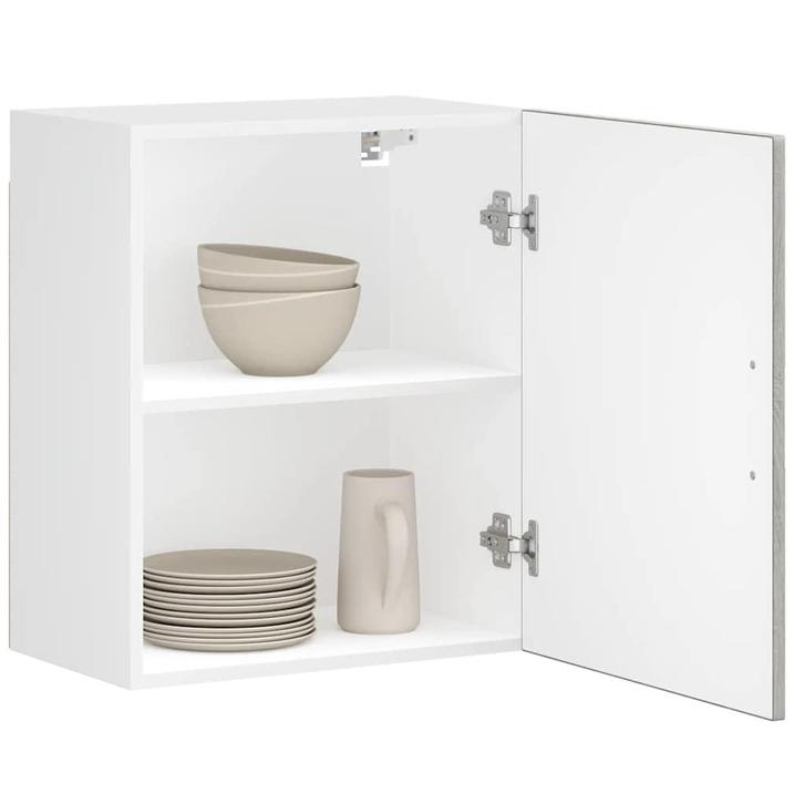 vidaXL Keukenwandkast Porto bewerkt hout grijs sonoma eiken, Huis en Inrichting, Keuken | Keukenelementen, Wit, Nieuw, Verzenden