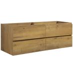 Wastafelkast Angela 140 x 48 cm Eiken Hangend Wastafelmeubel, Huis en Inrichting, Badkamer | Badkamermeubels, Verzenden, Nieuw
