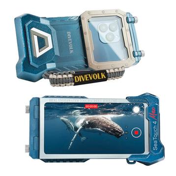 DIVEVOLK SeaTouch 4 Max smartphone onderwaterbehuizing BLAUW