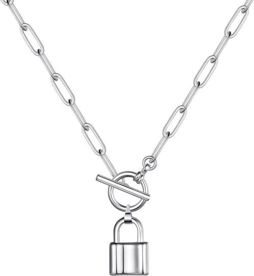 Ketting - Slot - Locket love - Zilverkleurig, Sieraden, Tassen en Uiterlijk, Kettingen, Met hanger, Verstelbaar, Zilver, Nieuw