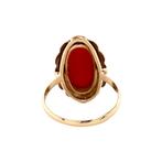 Gouden vintage ring met bloedkoraal 14 kt, Ophalen of Verzenden, Nieuw