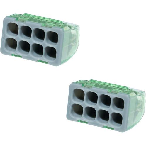 Lasklem - Vintex - 8 Polig - 0.2-2.5 mm2 - Grijs - 2 Stuks, Doe-het-zelf en Verbouw, Elektra en Kabels, Nieuw, Ophalen of Verzenden