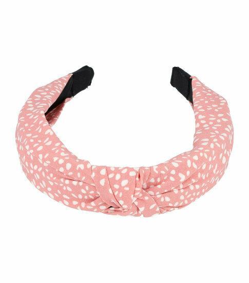 Haarband Diadeem 3cm – Knoop – Stippenprint Stof – Wit Roze, Sieraden, Tassen en Uiterlijk, Uiterlijk | Haarverzorging
