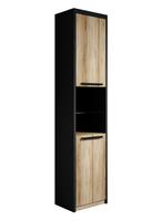 Badplaats Badkamerkast Adam 170 cm - Zwart met Eiken, Verzenden, Nieuw, (Half)hoge kast