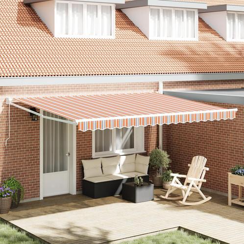 vidaXL Handmatige Uittrekbare Luifel met Meerkleurige, Tuin en Terras, Zonneschermen, Nieuw, Verzenden