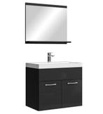 Badkamermeubel Montreal Set 02  60 x 35 cm Zwart Badmeubel, Huis en Inrichting, Verzenden, Nieuw, Wastafelkast