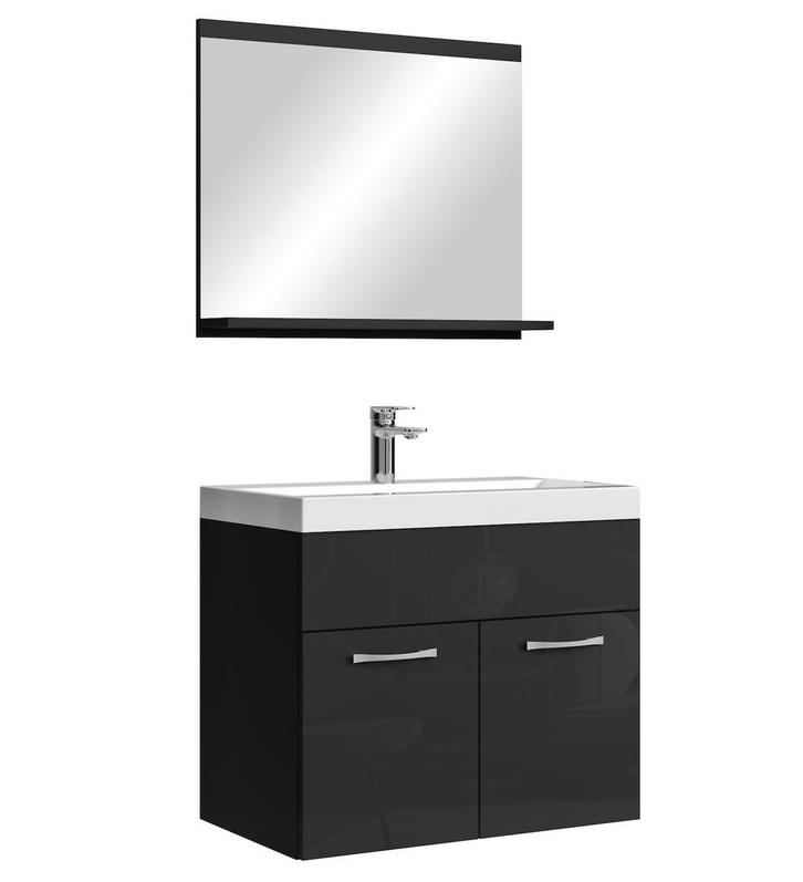 Badkamermeubel Montreal Set 02  60 x 35 cm Zwart Badmeubel, Huis en Inrichting, Badkamer | Badkamermeubels, Nieuw, Wastafelkast