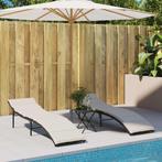 vidaXL Ligbedden 2 st met kussens poly rattan zwart, Verzenden, Nieuw