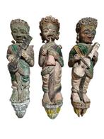 Triade de Gandharvas - 57 cm - Hout - India - 19e eeuw, Antiek en Kunst