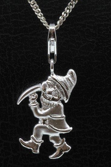 Zilveren Dwerg met pikhouweel hanger en/of bedel, Sieraden, Tassen en Uiterlijk, Bedels, Verzenden