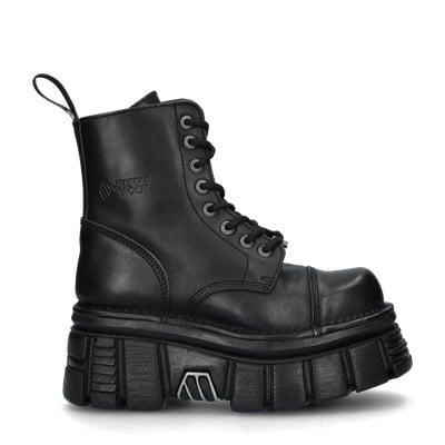 New Rock Mili083 - S21 Tow veterboots voor dames, Kleding | Dames, Schoenen, Lage of Enkellaarzen, Zwart, Nieuw, Verzenden