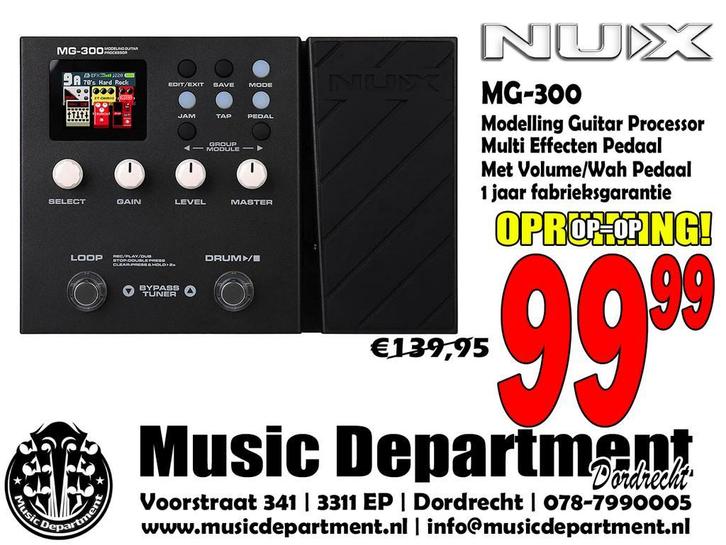NUX MG300 Amp Modeling Processor | Music Department, Muziek en Instrumenten, Effecten, Chorus, Delay of Echo, Distortion, Overdrive of Fuzz
