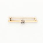 Broche - 14 karaat Geel goud, Witgoud Diamant (Natuurlijk)