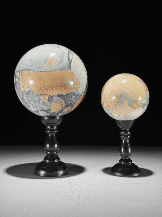 Geen minimumprijs - Prachtig paar gele Maligano Jaspis., Antiek en Kunst, Kunst | Designobjecten