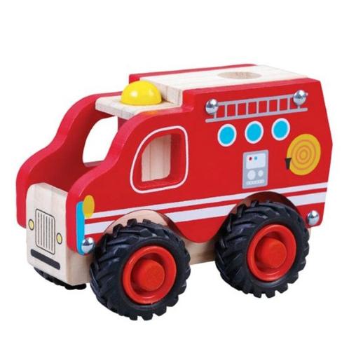 Houten brandweerauto - Simply for Kids, Kinderen en Baby's, Speelgoed | Overig