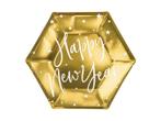Borden Happy New Year Goud 20cm 6st, Verzenden, Nieuw