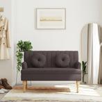 vidaXL Bankje met kussens 113x64,5x75,5 cm stof donkerbruin, Huis en Inrichting, Banken | Bankstellen, Verzenden, Nieuw, Stof