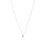 Witgouden solitair collier met diamant 14 krt, Met hanger, Verzenden, Wit, Zo goed als nieuw