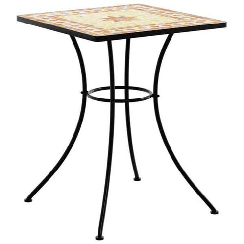 Terracotta Mozaiek Bistrotafel 60x60 - Tweedekansje!, Huis en Inrichting, Tafels | Salontafels, 50 tot 100 cm, Vierkant, Nieuw