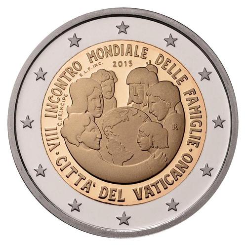 Vaticaan 2 Euro Wereld Familiedagen 2015, Postzegels en Munten, Munten | Europa | Euromunten, Verzenden