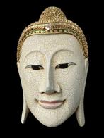 Buddha Head Sculpture tropical wood - Thailand (Zonder