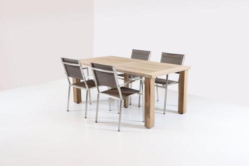 4 Seasons Outdoor Plaza tuinset mocca met Louvre tuintafel, Tuin en Terras, Tuinsets en Loungesets, Ophalen of Verzenden