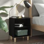 vidaXL Nachtkastje met massief houten poten 40x30x50 cm, Minder dan 45 cm, Verzenden, Nieuw, Minder dan 55 cm