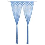 vidaXL Gordijn macramé 140x240 cm katoen blauw, Huis en Inrichting, Stoffering | Gordijnen en Lamellen, Nieuw, Verzenden