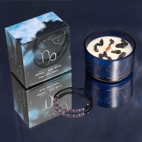 Zodiac Kristallen Kaarsen met Edelsteen Armband, Huis en Inrichting, Woonaccessoires | Kandelaars en Kaarsen, Minder dan 25 cm