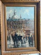 Jacob London. (1872 - 1953.) - Stadsgezicht met koetsier en, Antiek en Kunst