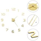 Gouden Design Wandklok | 40% Korting | Tweedekansje, Ophalen of Verzenden, Nieuw, Analoog, Wandklok