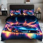 Eenpersoons Dekbedovertrek 140 x 200 - Neon Racer, Verzenden, Nieuw