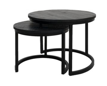 Ronde Salontafel Bart Set/2 | Zwart beschikbaar voor biedingen