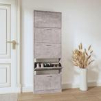 vidaXL Schoenenkast 59x17x169 cm bewerkt hout betongrijs, Verzenden, Nieuw