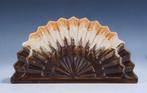 Faienceries de Thulin - Schaal - Art Deco waaiervormiger, Antiek en Kunst