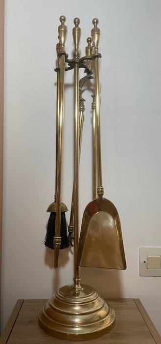 Openhaard accessoire (5) - Verguld messing - Dienaar schouw, Antiek en Kunst, Curiosa en Brocante