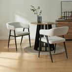 Eetkamerstoel Kohlmand set van 4 lichtgrijs en zwart [en.cas, Verzenden, Nieuw